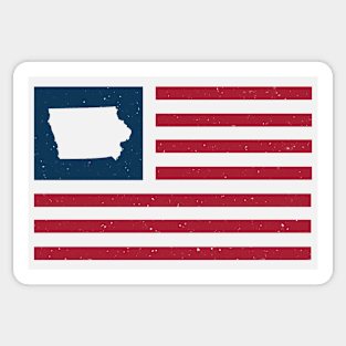 Vintage Iowa USA Flag // Retro American Flag Stars and Stripes Sticker